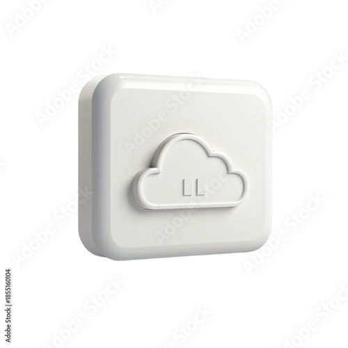 A white cloud storage device on a black background