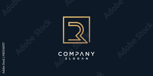 Letter R vector icon logo design with creative unique style Premium Vector
