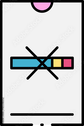 No Smoking Sign on Mobile Device Screen - Healthy Lifestyle and Awareness Icon