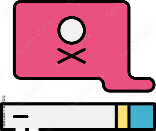 Speech bubble icon with a crossed out circle, representing no or invalid message