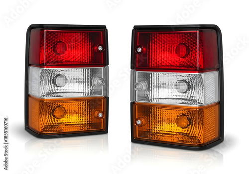 Pair of taillights isolated on white background