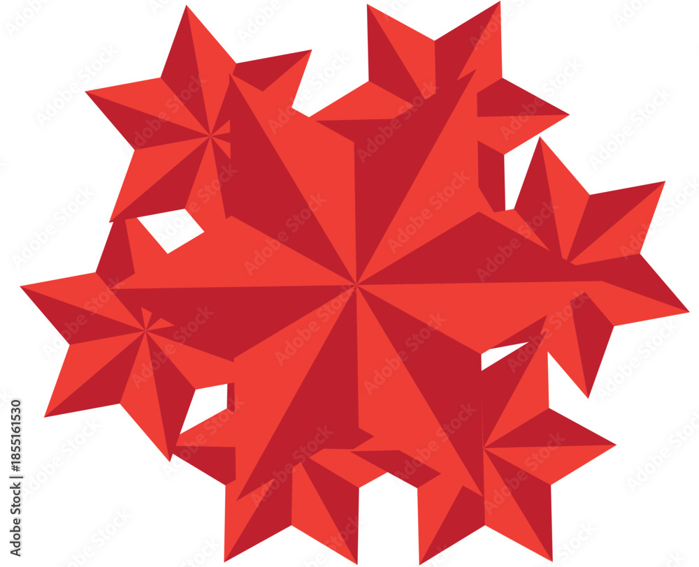 Obraz premium Captures the sharp, complex red star design.