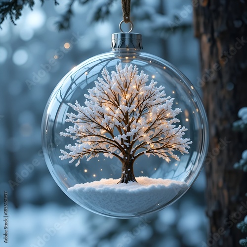christmas ball in the snow