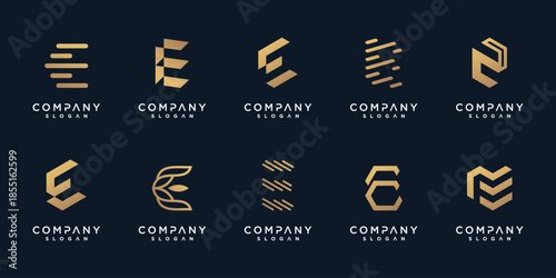 Letter E vector icon logo design with creative unique style Premium Vector