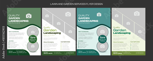 lawn and garden flyer design template landscaping services Tree and gardening service poster leaflet design. Lawn Care and Gardening Services Flyer Design, Landscaping leaflet design set 