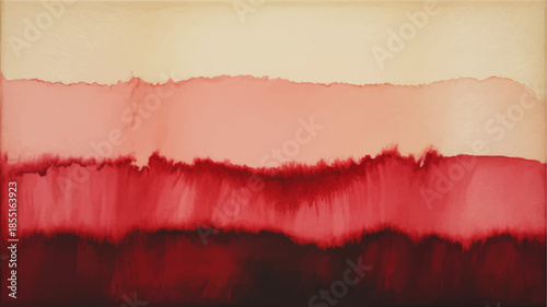 Warm pink and red watercolor gradient background, abstract horizontal ink wash texture for modern wall art and design