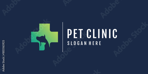 Pet care icon logo design with creative element concept Premium Vector