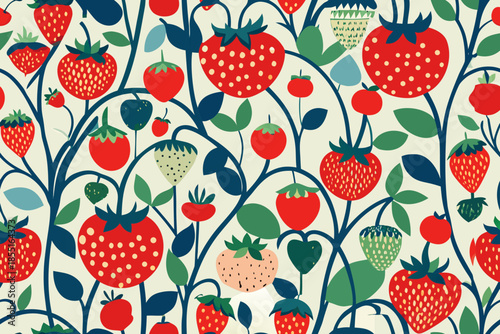 seamless pattern with strawberry