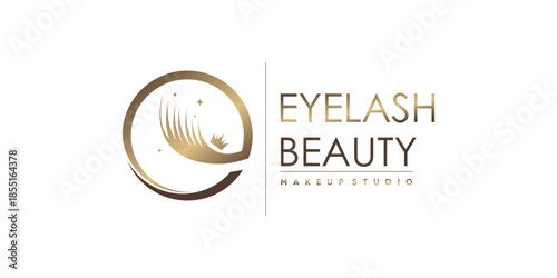 Eyelashes icon logo design with beauty queen element style Premium Vector