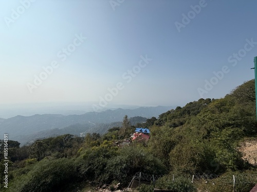 mountain landscape with fog