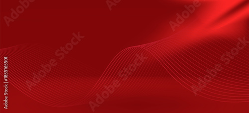 Abstract red gradient background, light and shadow on the backdrop with dimensions, hot tone wall with intense color