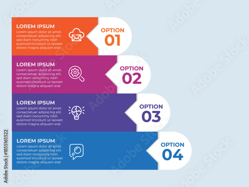 vector illustration infographic design template with 4 steps. Template for process, presentations, layout, banner, brochure.