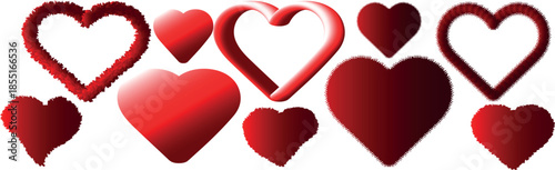 Red heart Icon, Valentine icon, 3d red heart icon love and valentine day  happy valentine day,Modern Valentine's Day Concept with 3D Glossy Hearts, Minimalist Aesthetic Background, and Inclusive Roman