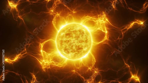 Fiery Sun - A Dramatic Display of Solar Energy and Plasma.
