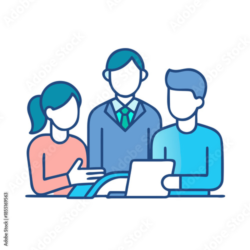 Family couple consultations with a lawyer or insurance agent.