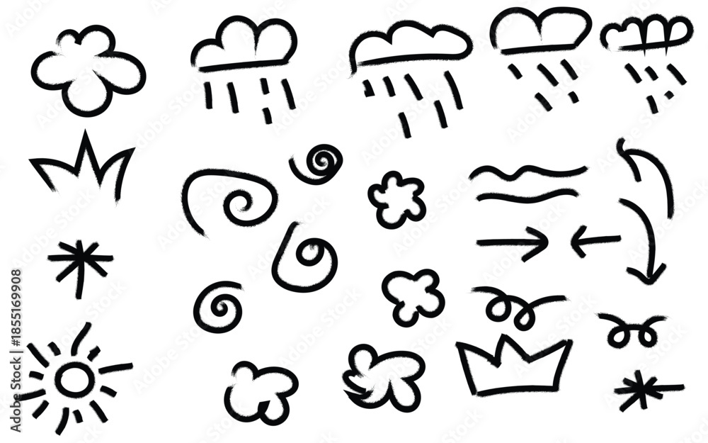 Obraz premium Hand-Drawn Grunge Doodle Brush Elements