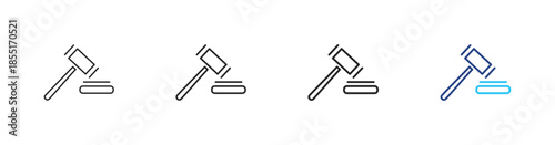 Court order icon set outline multistyle vector illustrations concept