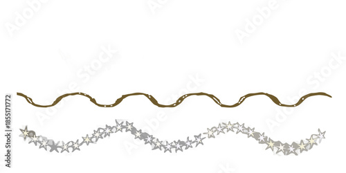 A dark background featuring a winding brown line and a sparkling light strand