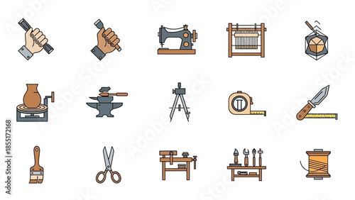 Collection of Various Craft and Art Tools.