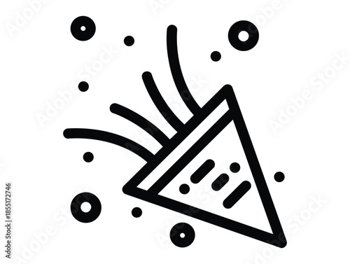 Party Popper with circles around it Vector icon