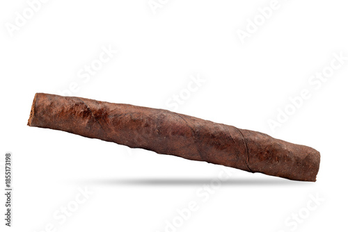 Fotografie Italian Tuscan cigar with a large belly, robusto type. Isolated