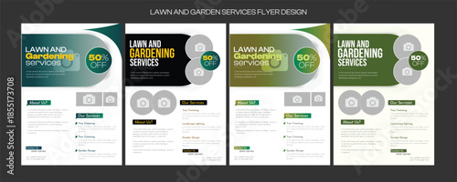 lawn and garden flyer design template landscaping services Tree and gardening service poster leaflet design. Lawn Care and Gardening Services Flyer Design, Landscaping leaflet design set
