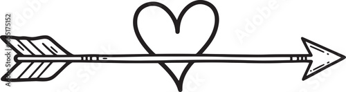 A heart pierced by an arrow symbolizing love and passion