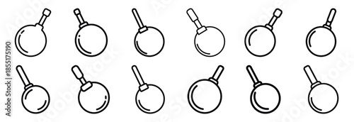 Set of outline icons wrecking ball . construction simple line isolated icon set collection