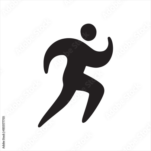 Running Human Silhouette Sports Activity Vector Icon