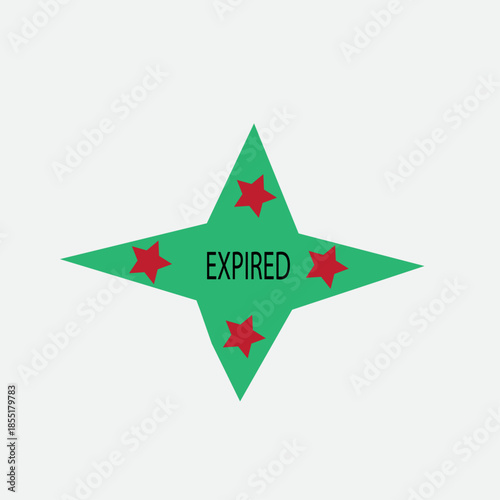 Star shape with the word expired on a white background