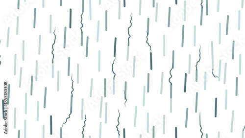 Abstract seamless pattern with vertical brush strokes and wavy lines in calm, muted green tones on a white background.