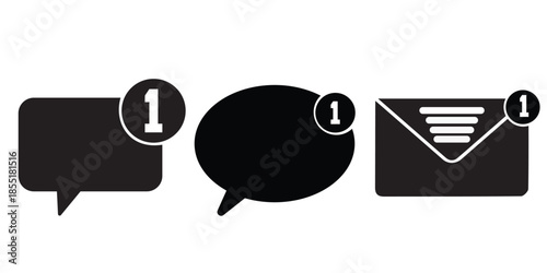 Notification icons for chat, message, and email alerts