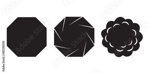 Geometric shapes in black and white