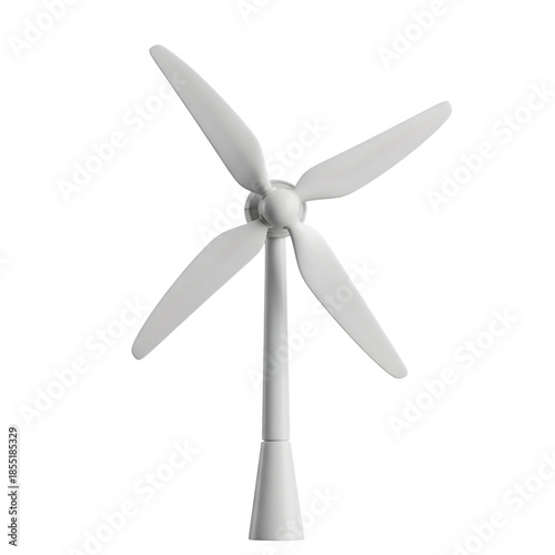 3D wind turbine icon on transparent background isolated png.