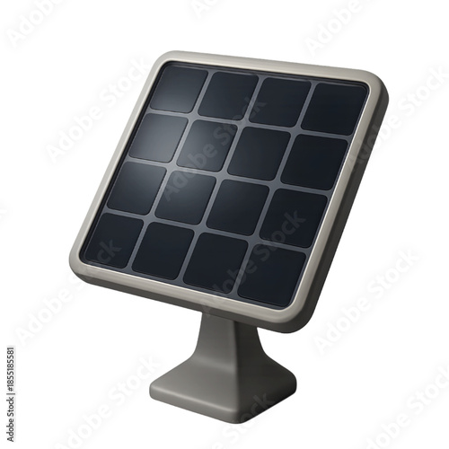 3D solar panel icon on transparent background isolated png.