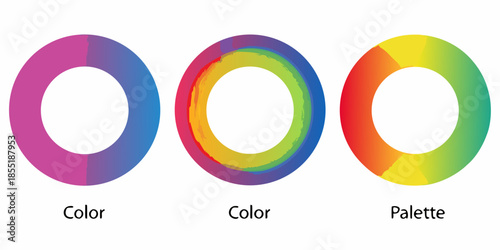 A vibrant arrangement of colorful concentric circles and associated color labels