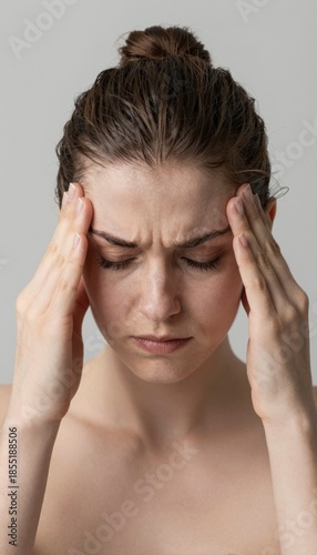 Young Woman Suffering From Headache Stress