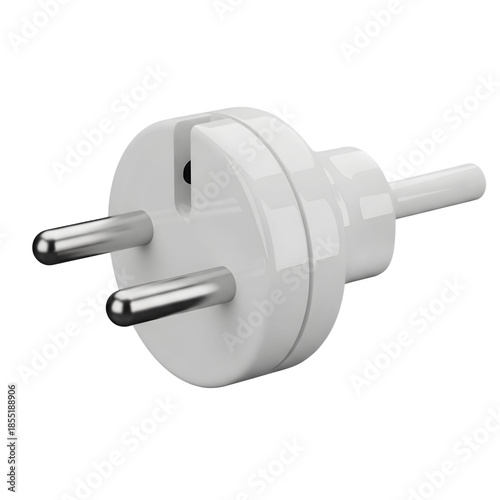 3D electric plug icon on transparent background isolated png.