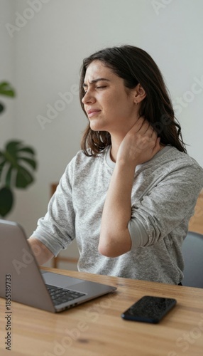 Young Woman Suffering From Neck Discomfort