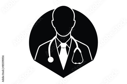 skin doctor icon vector silhouette