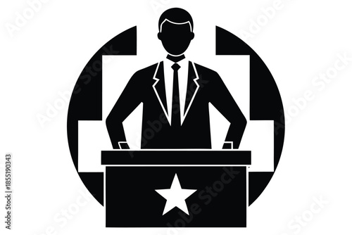 free election icon vector silhouette