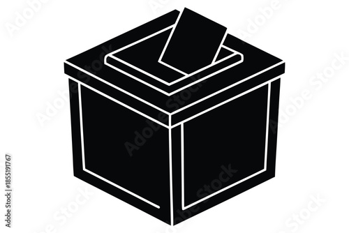 ballot box icon vector silhouette