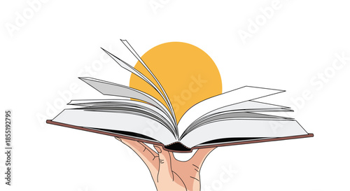 Exquisite black and white line drawing of a flowering branch with multiple blossoms and leaves, showing fine botanical details.