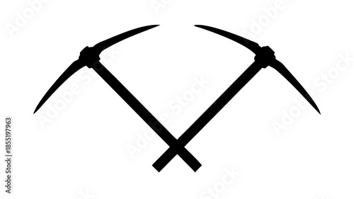 Crossed Pickaxes Icon Representing Mining and Construction Tools