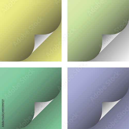 Soft pastel paper corner folds a delicate background set
