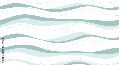 Seamless abstract pattern of flowing horizontal wavy lines in shades of light blue and white evoking a sense of calm water.