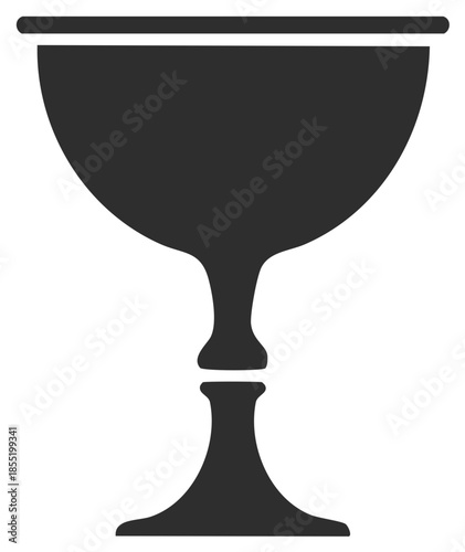 Chalice illustration showcasing antique goblet design featuring decorative wineglass vector silhouette