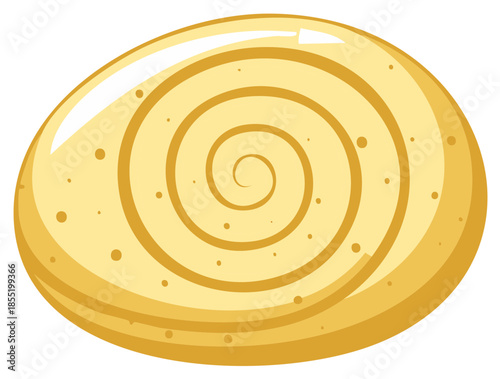 Single Oval Caramel Candy with Swirl Pattern Dessert Sweet Treat Food Item Round Hard Sugar Snack