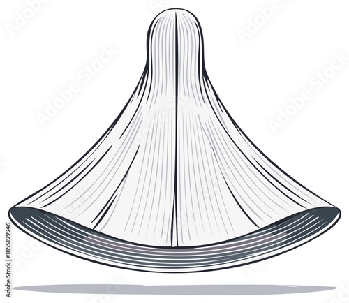 Abstract flowing fabric silhouette with elegant draping and subtle shading