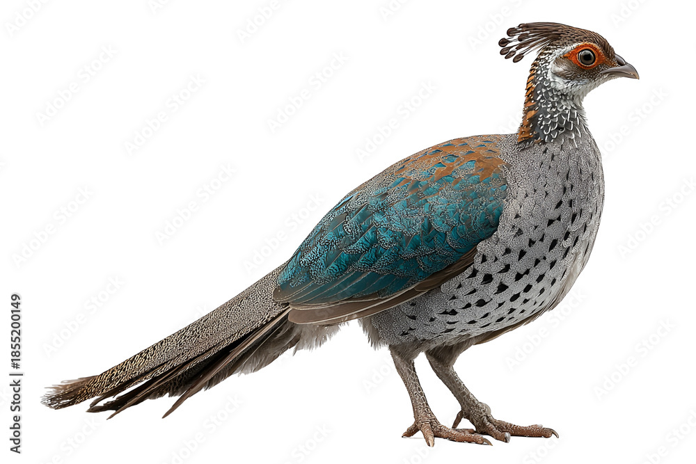 Fototapeta premium Elegant bird with blue and white feathers